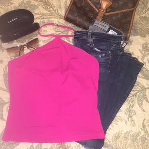 VERSACE pink halter EUC